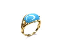 Anello Stocco Gioielli Donna in Oro giallo Turchese ANS 23 - ANS 23